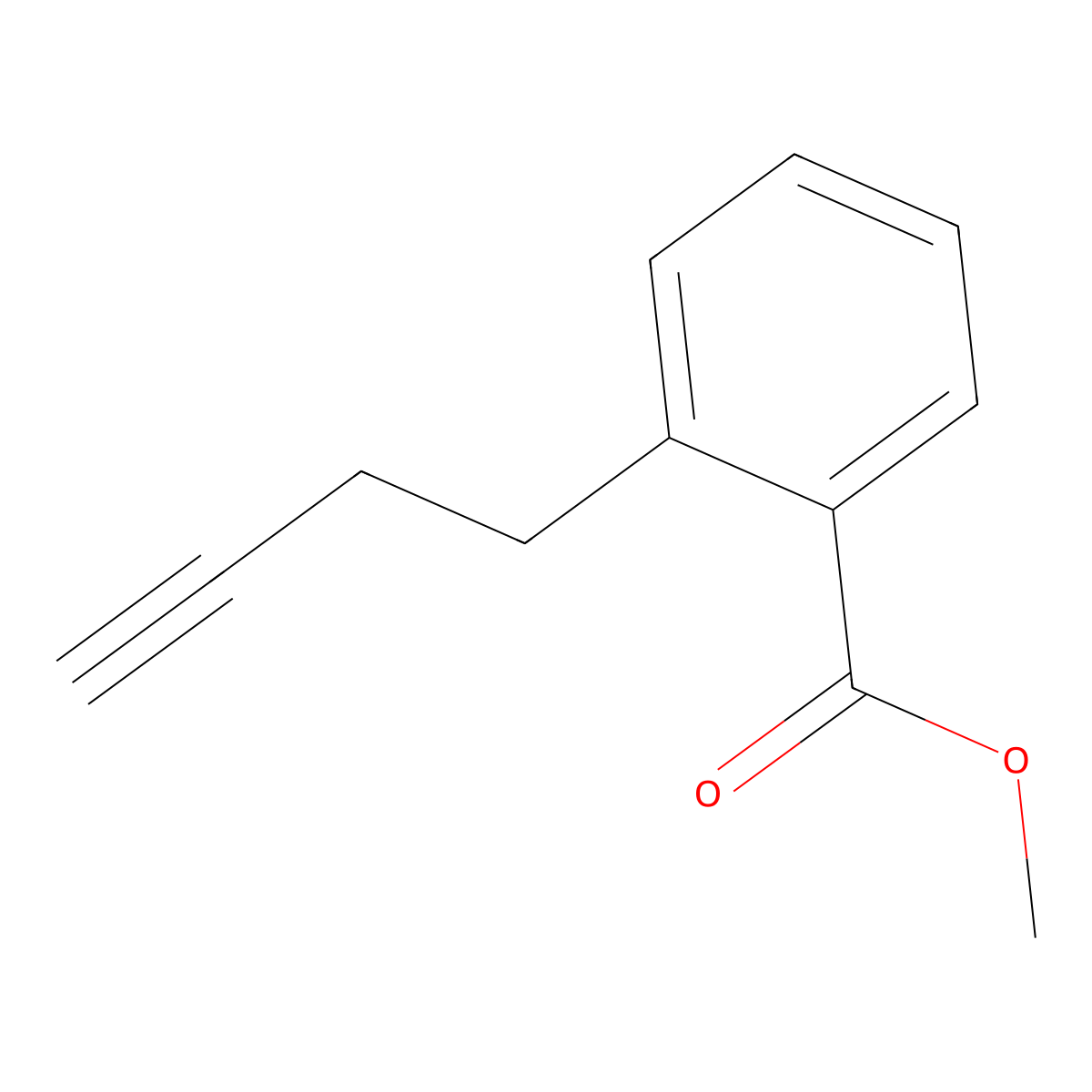 Methyl 2-(but-3-yn-1-yl)benzoate molecular structure, CAS 110283-96-0
