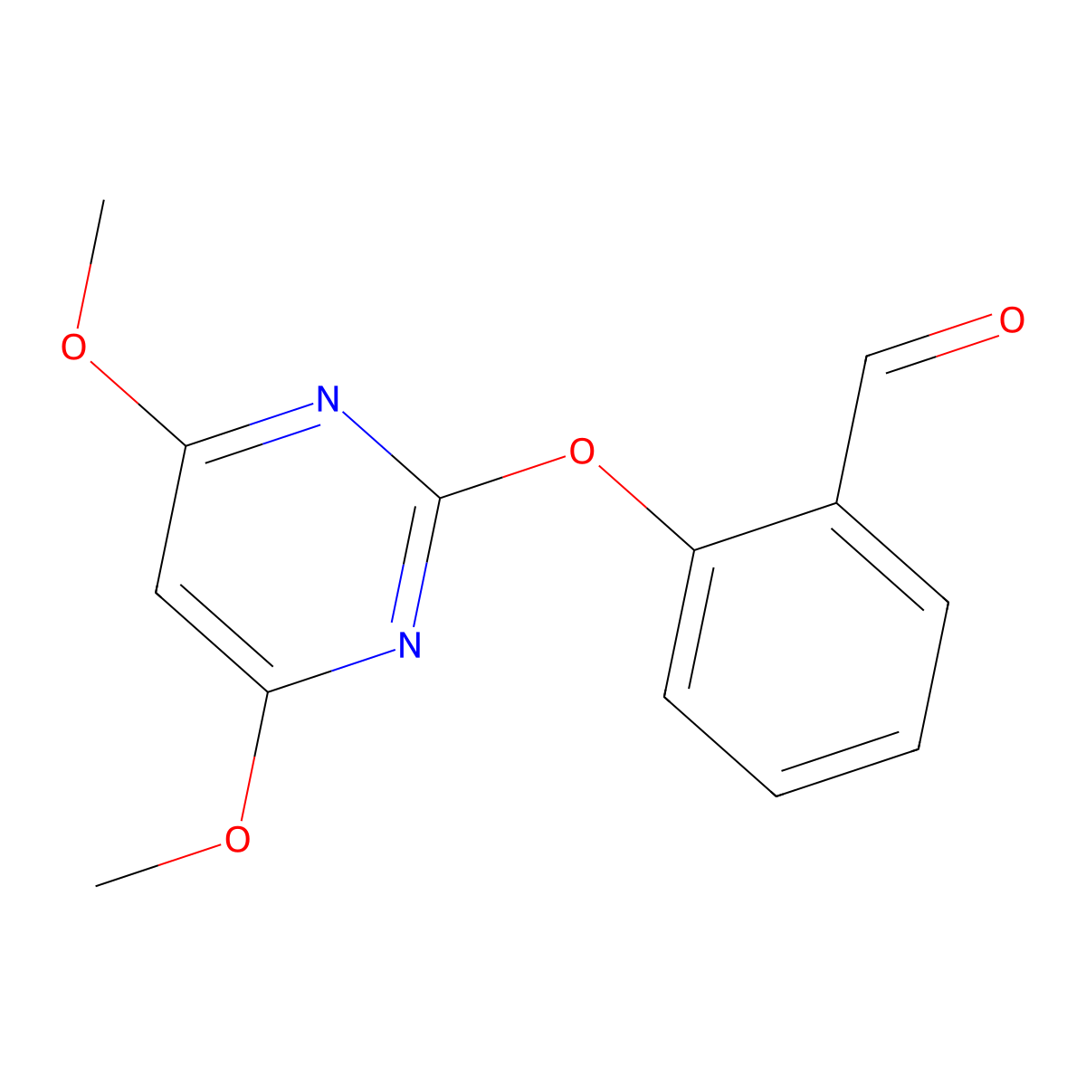 Benzaldehyde, 2-[(4,6-dimethoxy-2-pyrimidinyl)oxy]- molecular structure, CAS 110284-76-9