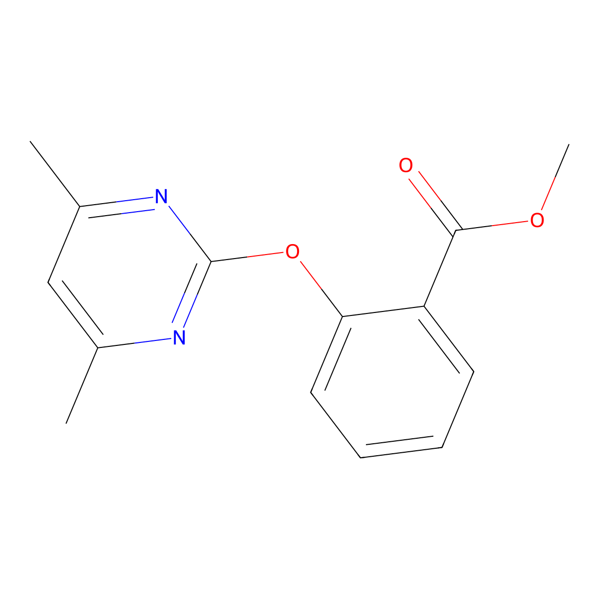 Methyl 2-((4,6-dimethylpyrimidin-2-yl)oxy)benzoate molecular structure, CAS 110284-97-4