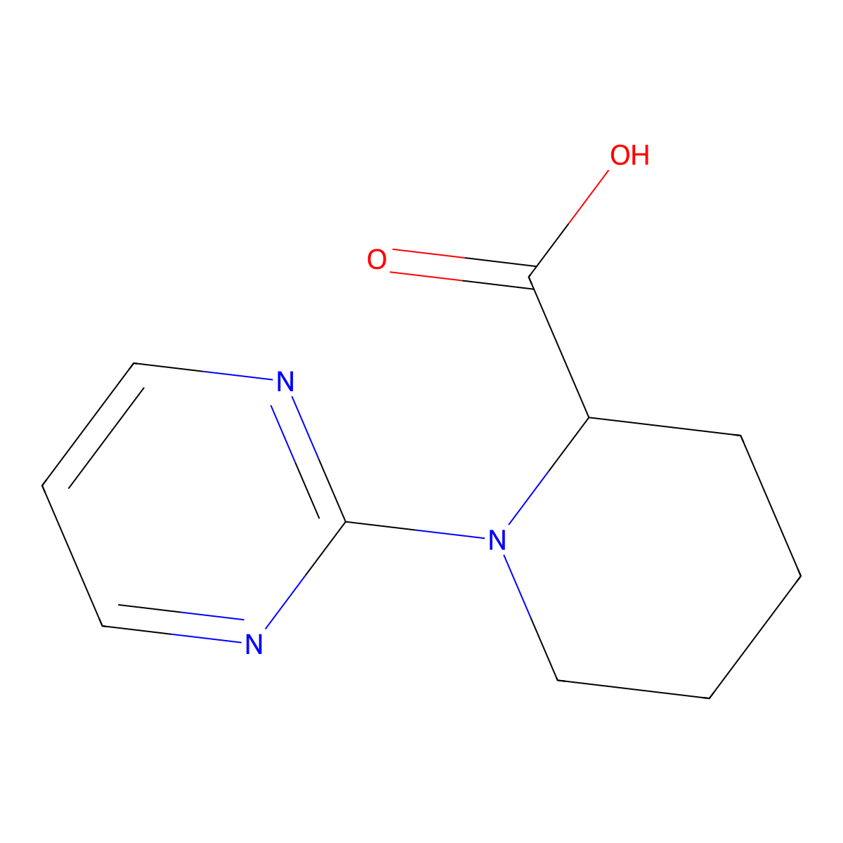 1-(Pyrimidin-2-yl)piperidine-2-carboxylic acid molecular structure, CAS 1102854-35-2