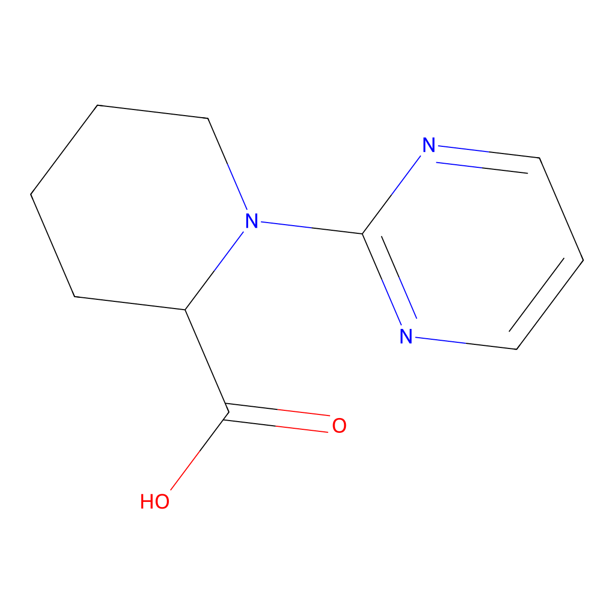 1-(Pyrimidin-2-yl)piperidine-2-carboxylic acid molecular structure, CAS 1102854-35-2