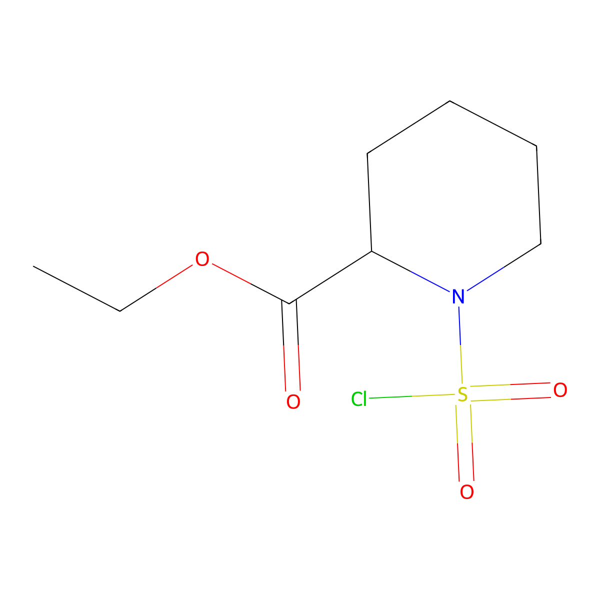 Ethyl 1-(chlorosulfonyl)piperidine-2-carboxylate molecular structure, CAS 1102855-01-5