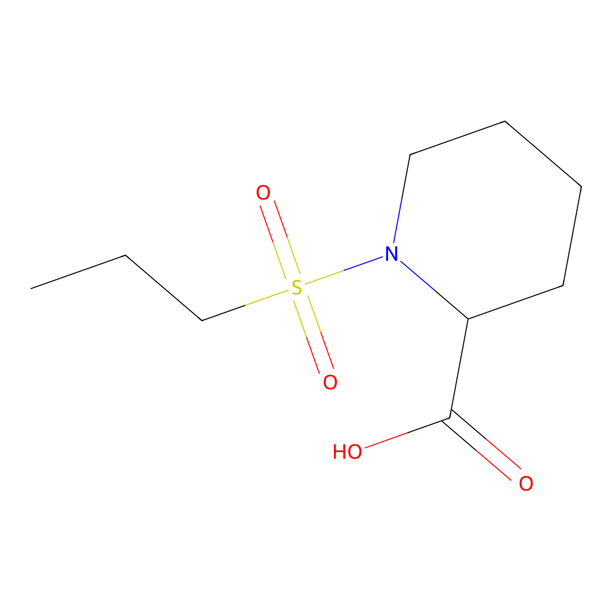 1-(Propane-1-sulfonyl)piperidine-2-carboxylic acid molecular structure, CAS 1102855-77-5