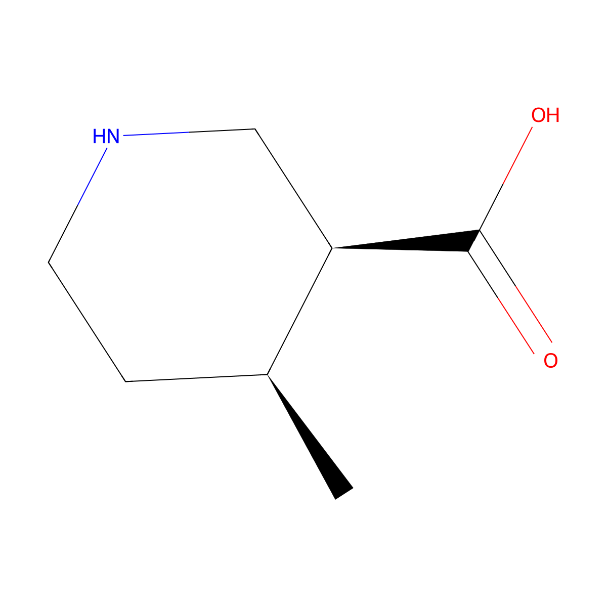rac-(3R,4R)-4-methylpiperidine-3-carboxylic acid molecular structure, CAS 110287-69-9