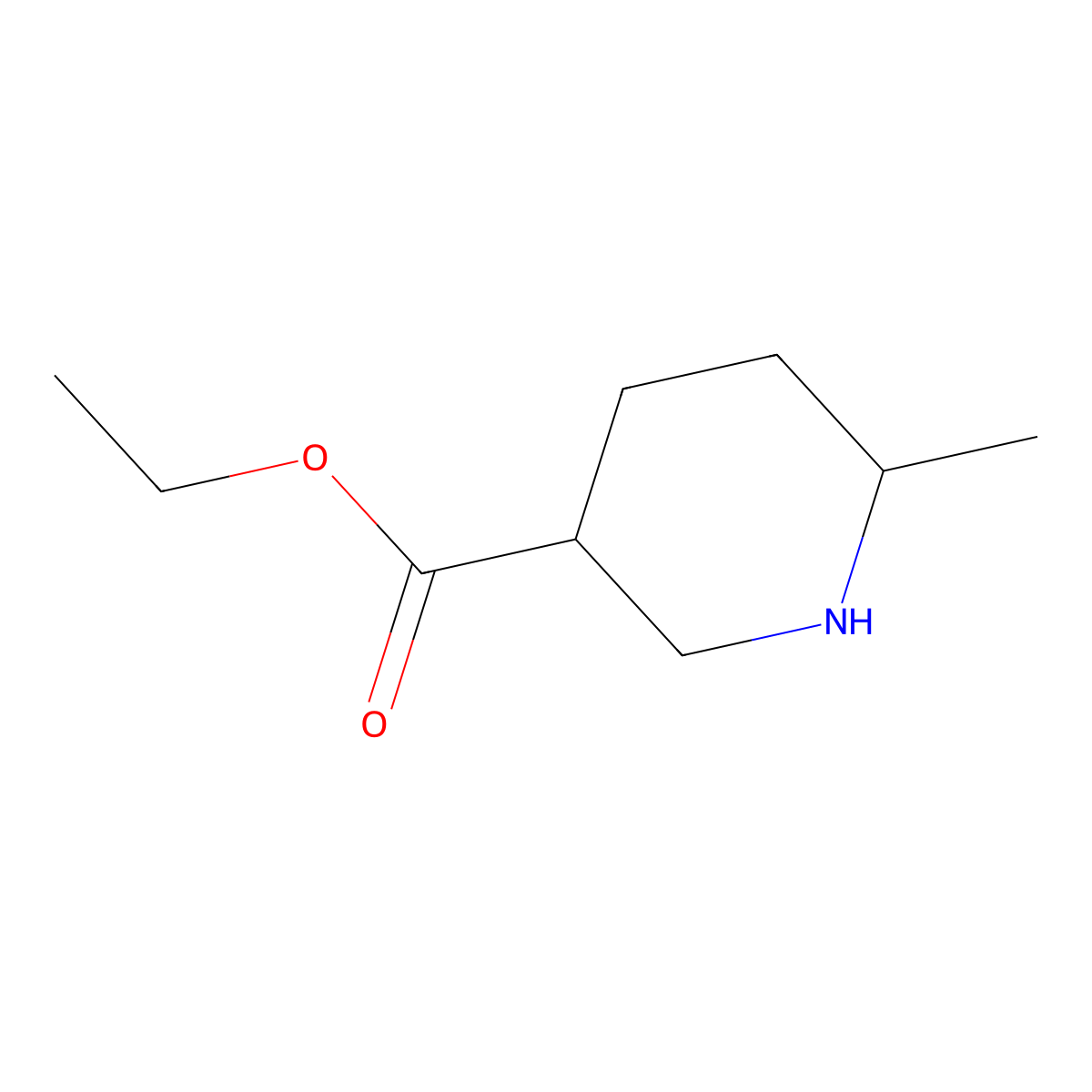 Ethyl 6-methylpiperidine-3-carboxylate molecular structure, CAS 110287-76-8