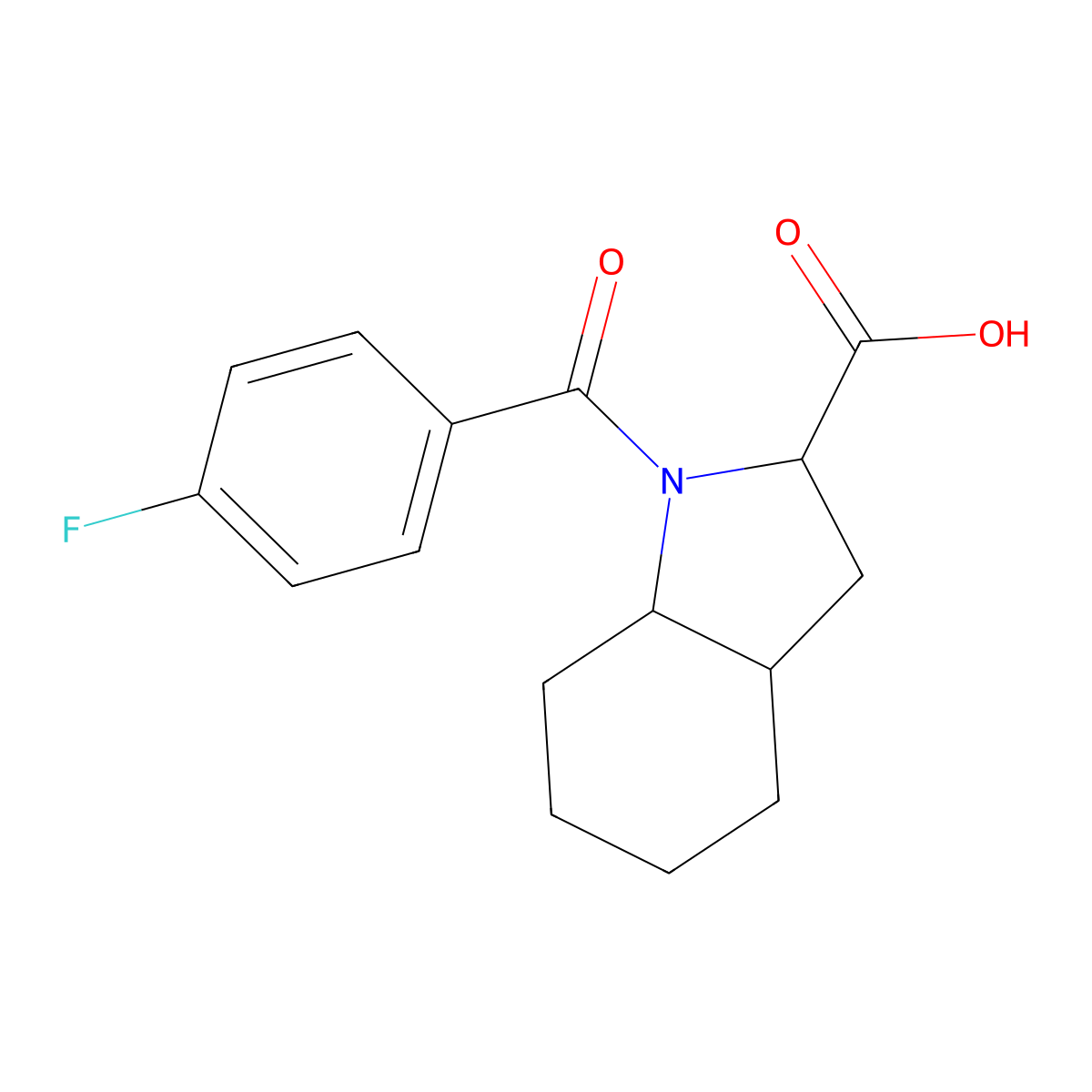 1-(4-fluorobenzoyl)-octahydro-1H-indole-2-carboxylic acid molecular structure, CAS 1102878-60-3