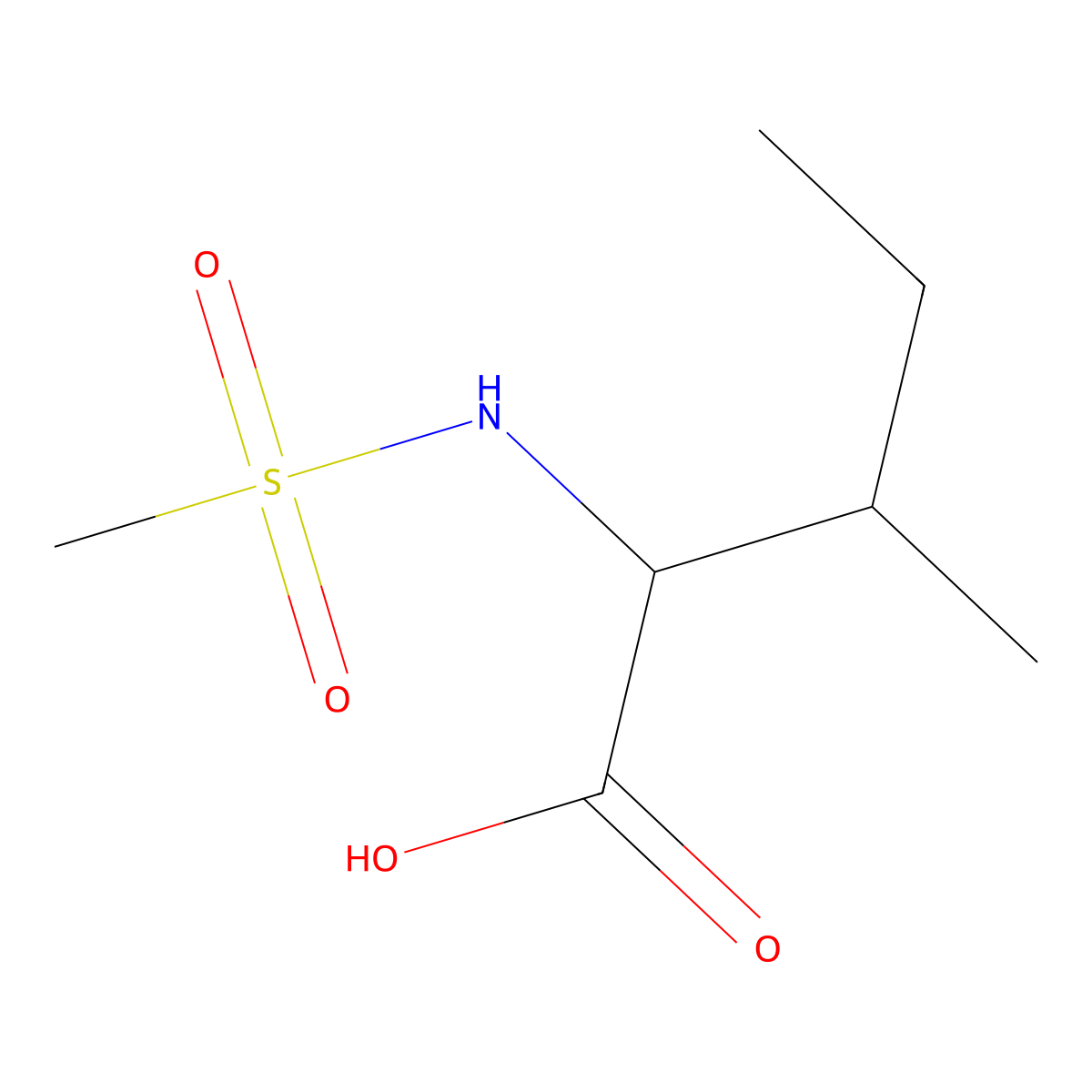 2-Methanesulfonamido-3-methylpentanoic acid molecular structure, CAS 1102880-91-0