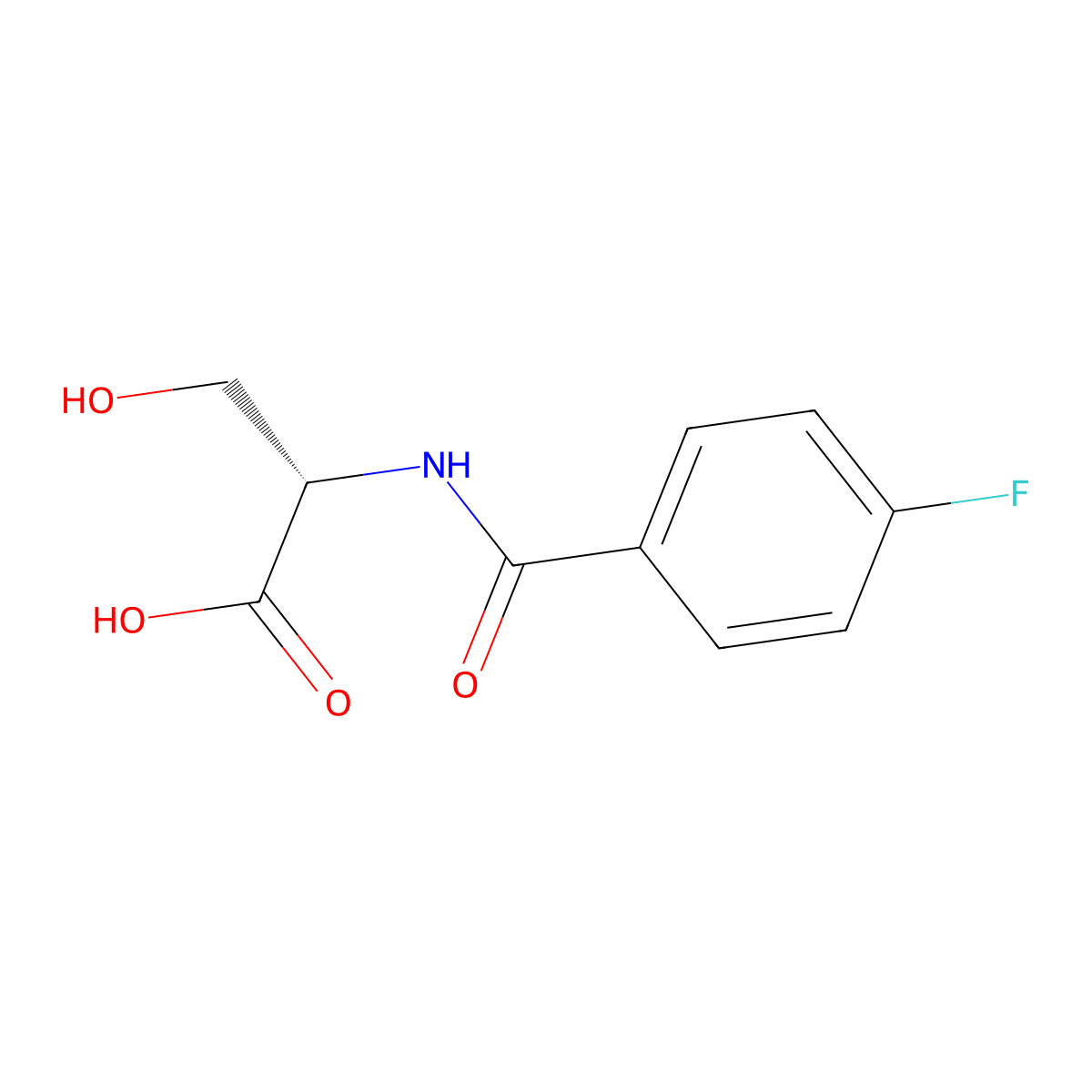 (2S)-2-((4-fluorophenyl)formamido)-3-hydroxypropanoic acid molecular structure, CAS 1102888-26-5