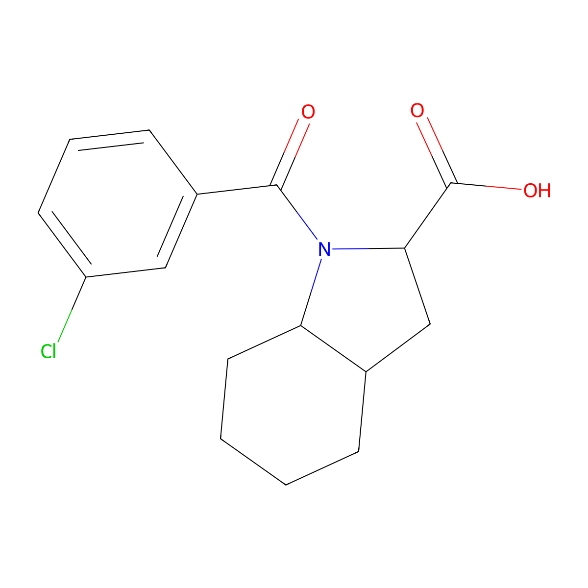 1-(3-chlorobenzoyl)-octahydro-1H-indole-2-carboxylic acid molecular structure, CAS 1102899-69-3