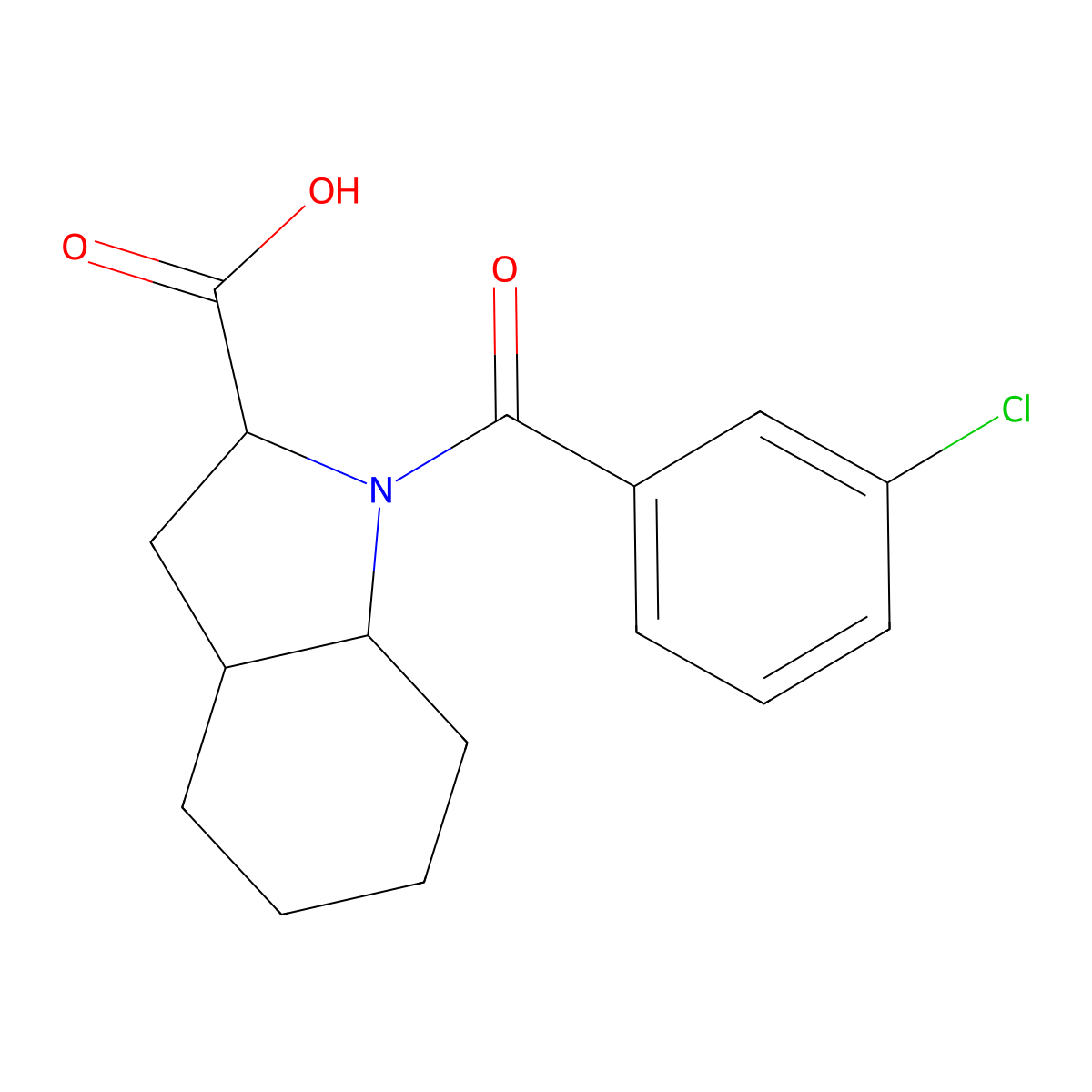 1-(3-chlorobenzoyl)-octahydro-1H-indole-2-carboxylic acid molecular structure, CAS 1102899-69-3
