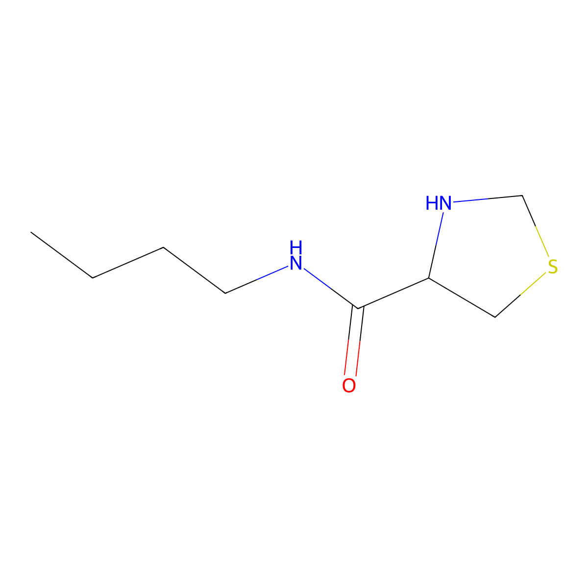 N-Butylthiazolidine-4-carboxamide molecular structure, CAS 1102920-00-2