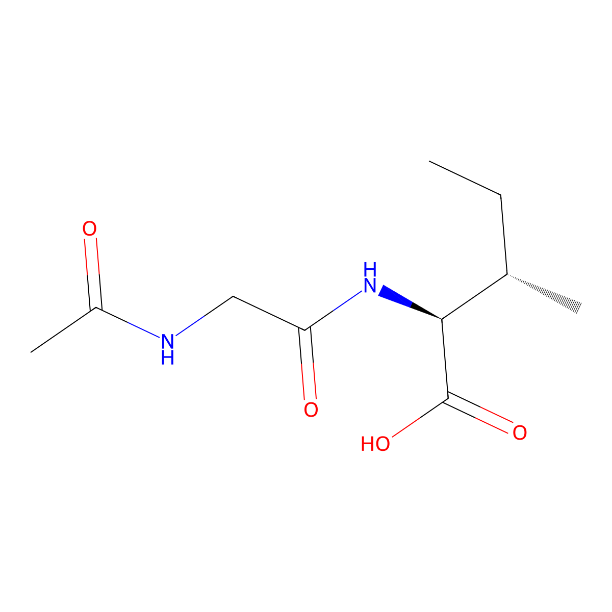 (2S,3S)-2-(2-acetamidoacetamido)-3-methylpentanoic acid molecular structure, CAS 1102922-31-5