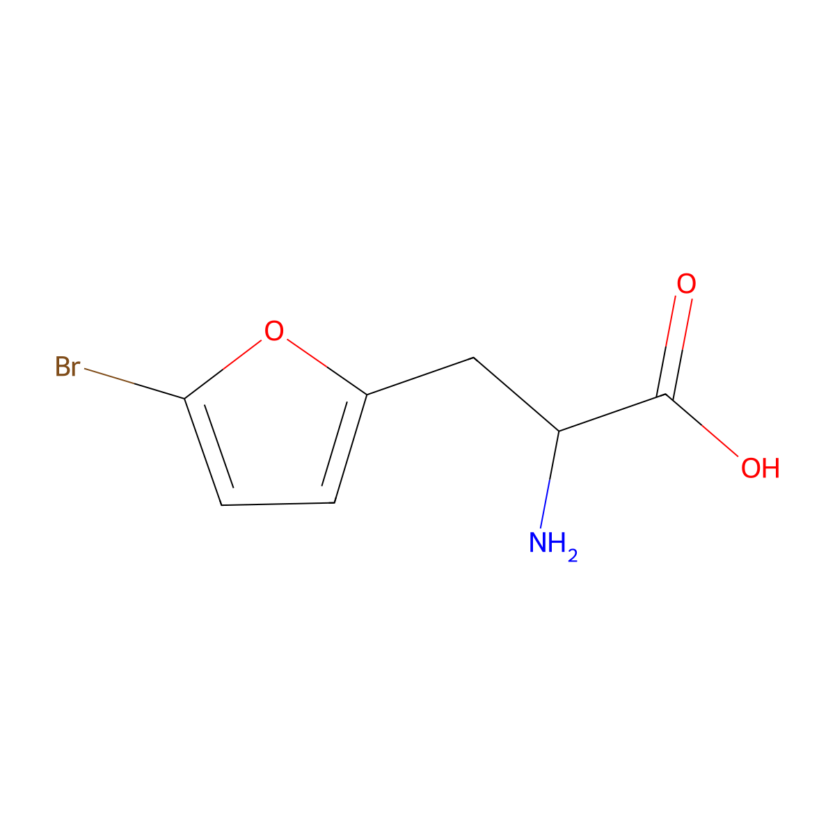 2-Amino-3-(5-bromofuran-2-YL)propanoic acid molecular structure, CAS 1102935-58-9
