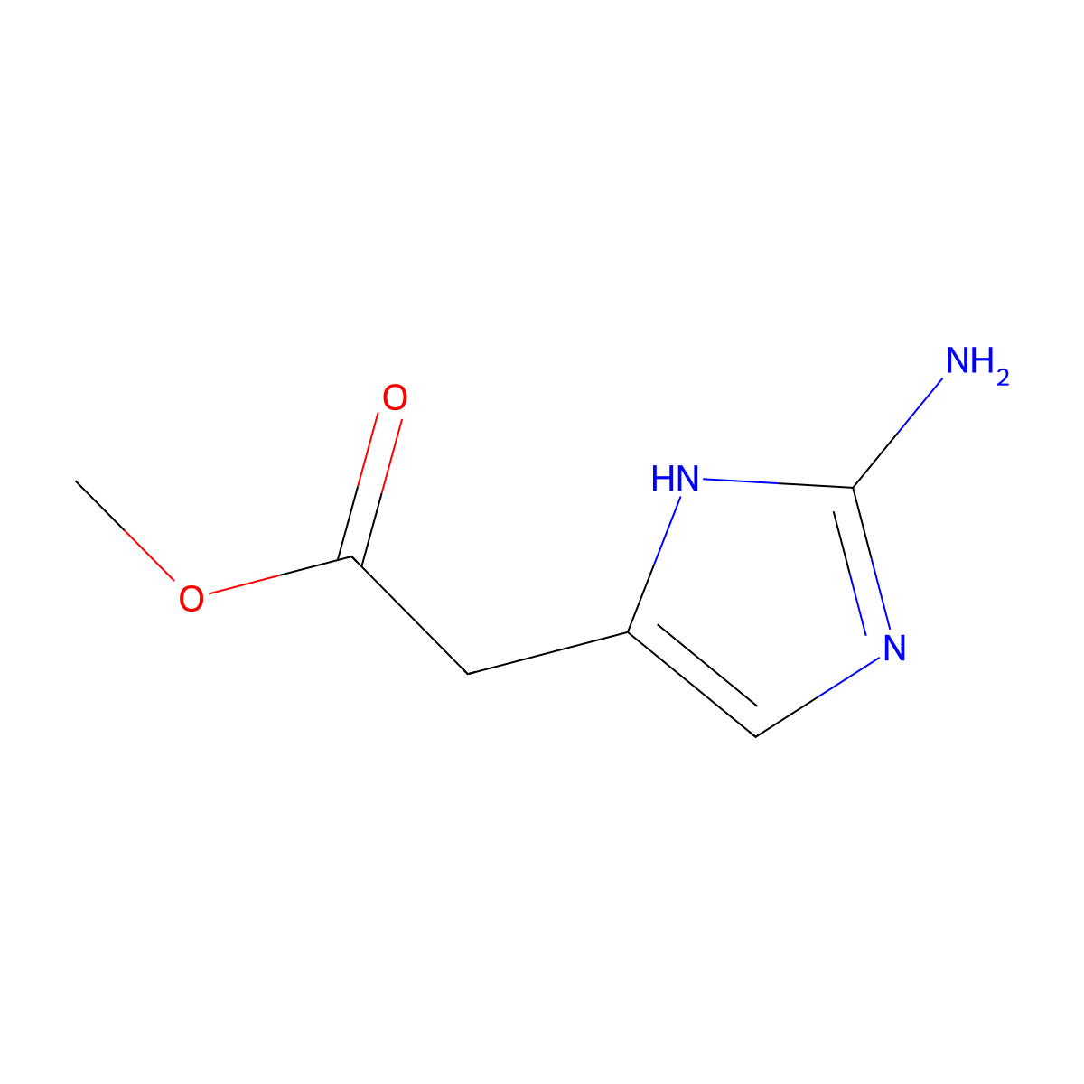 Methyl 2-(2-amino-1H-imidazol-4-yl)acetate molecular structure, CAS 110295-90-4