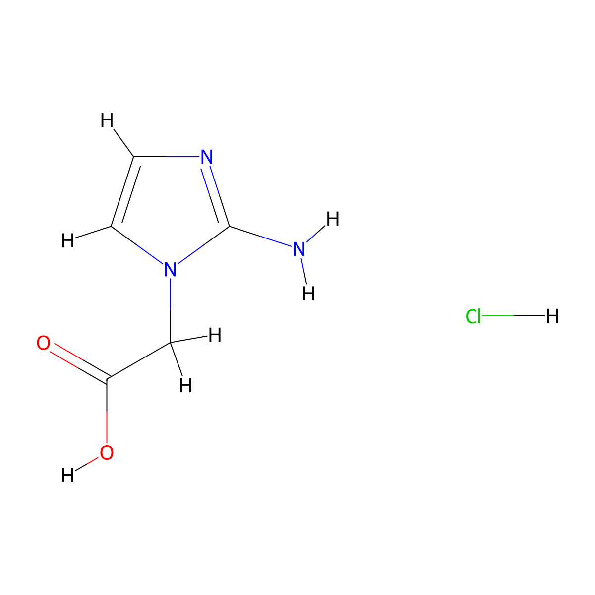 2-(2-amino-1H-imidazol-1-yl)acetic acid hydrochloride molecular structure, CAS 110295-95-9