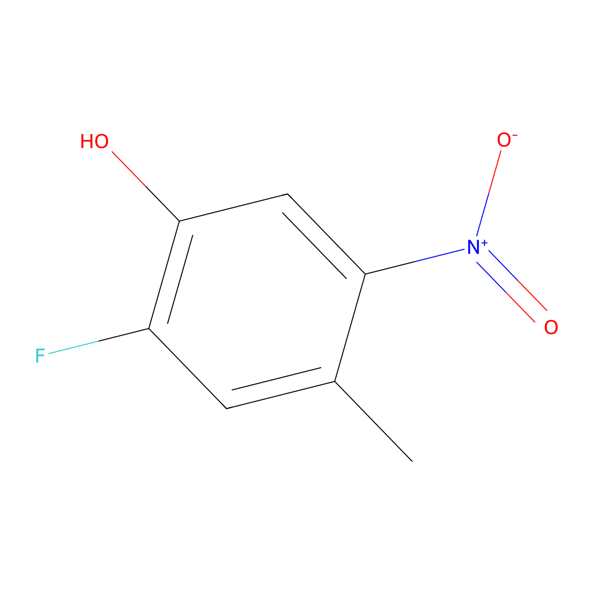 2-Fluoro-4-methyl-5-nitrophenol molecular structure, CAS 110298-75-4