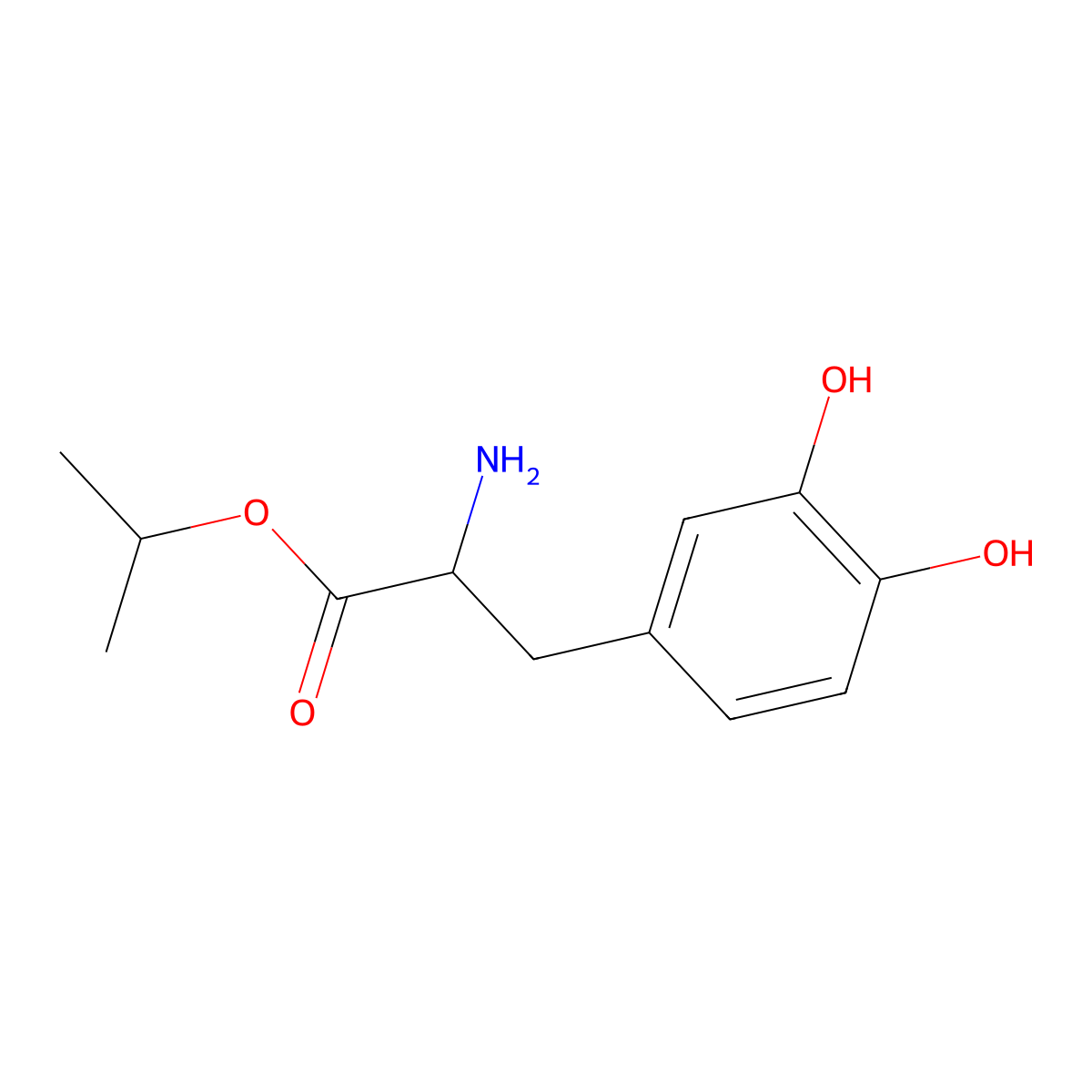 Levodopa isopropyl ester molecular structure, CAS 110301-07-0