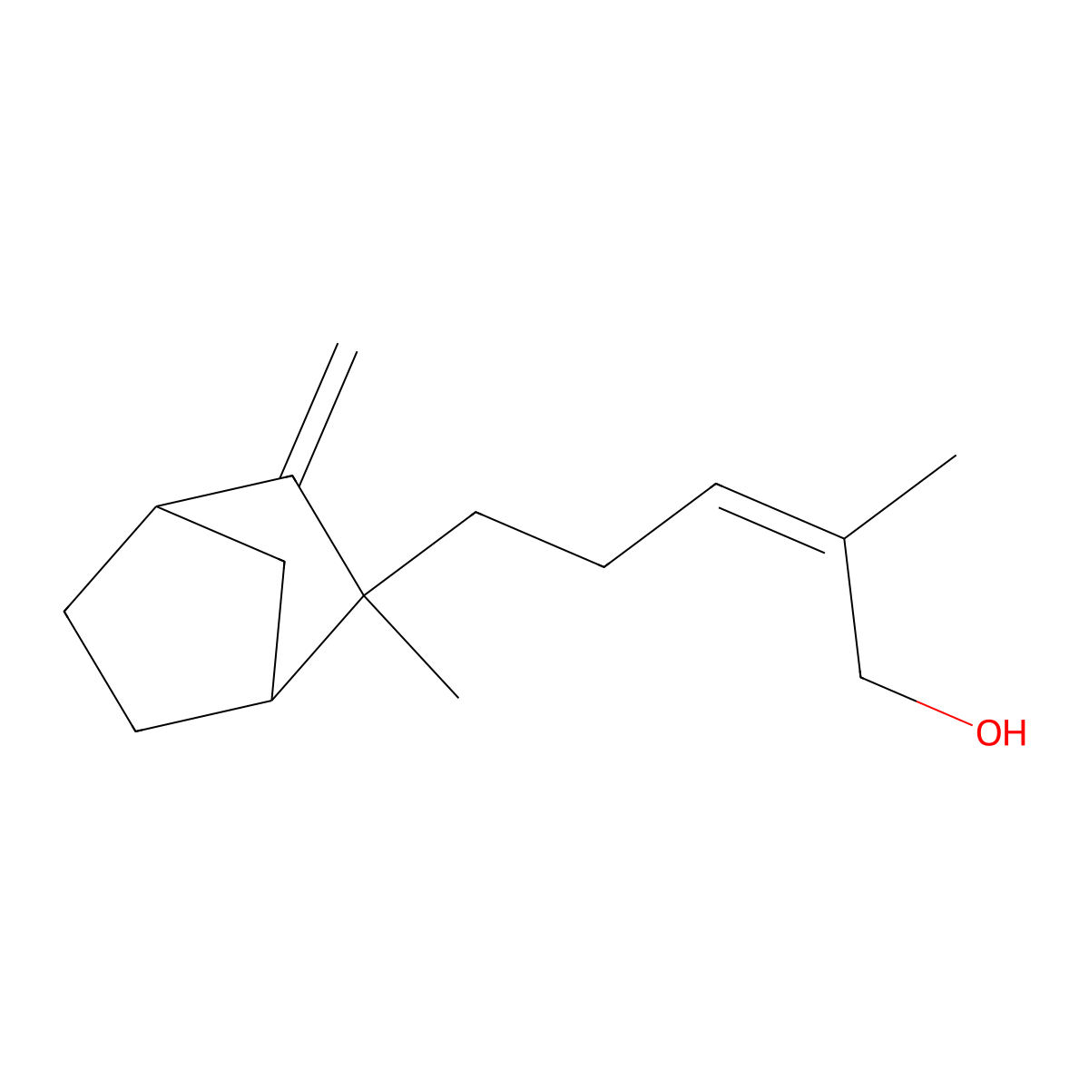Santalol molecular structure, CAS 11031-45-1