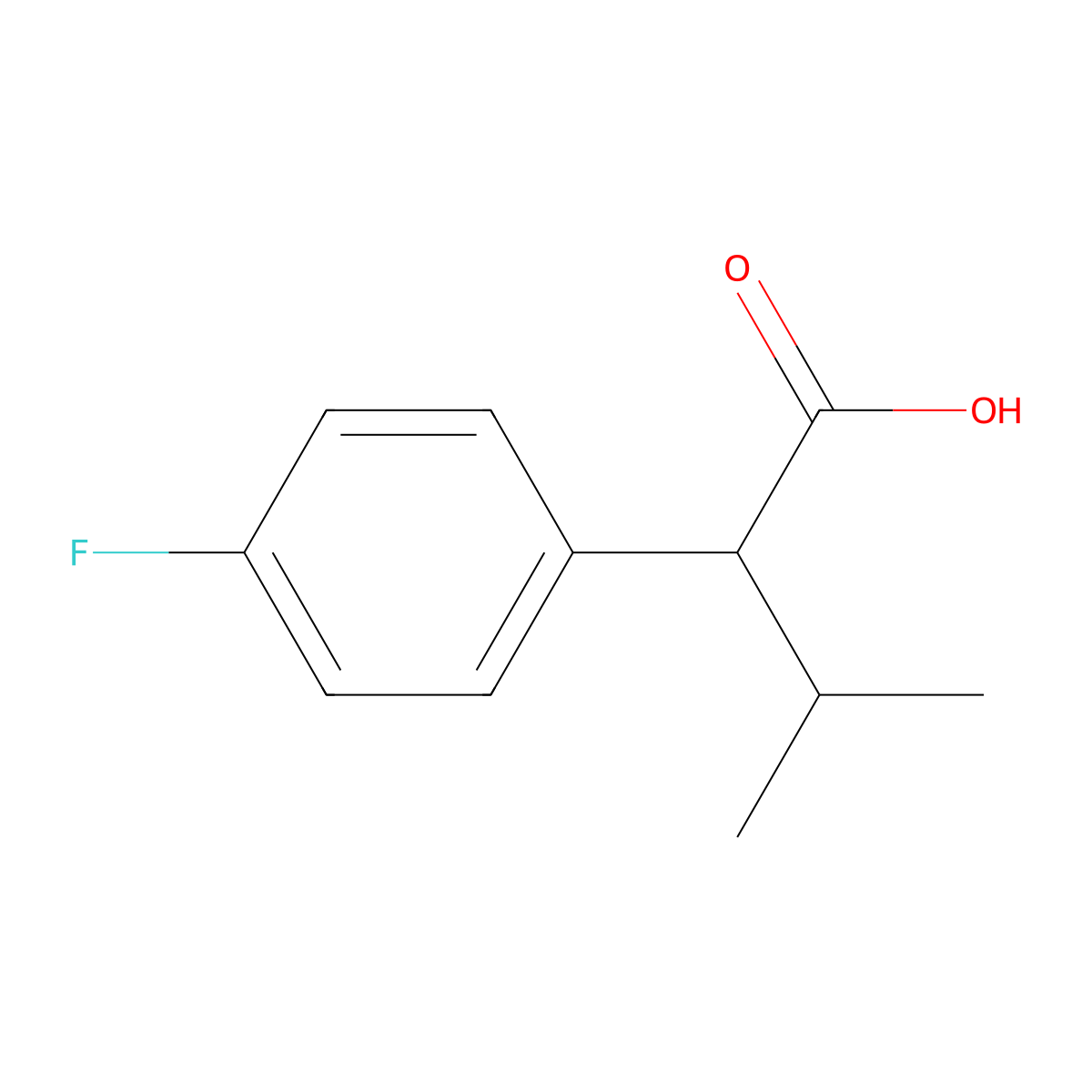 (2R)-2-(4-fluorophenyl)-3-methylbutanoic acid molecular structure, CAS 110311-45-0