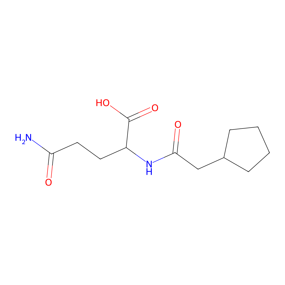 4-Carbamoyl-2-(2-cyclopentylacetamido)butanoic acid molecular structure, CAS 1103110-23-1