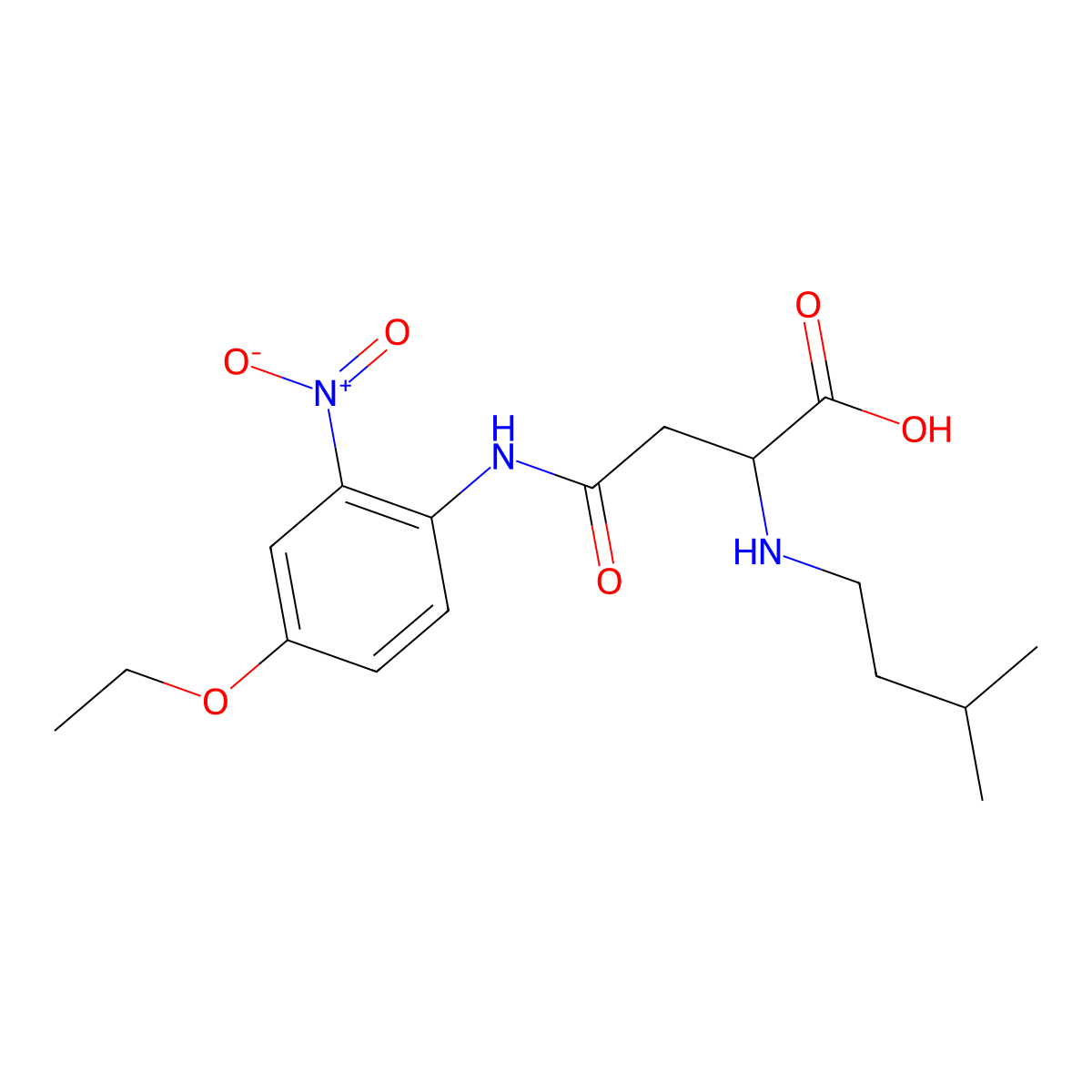 4-((4-Ethoxy-2-nitrophenyl)amino)-2-(isopentylamino)-4-oxobutanoic acid molecular structure, CAS 1103145-92-1