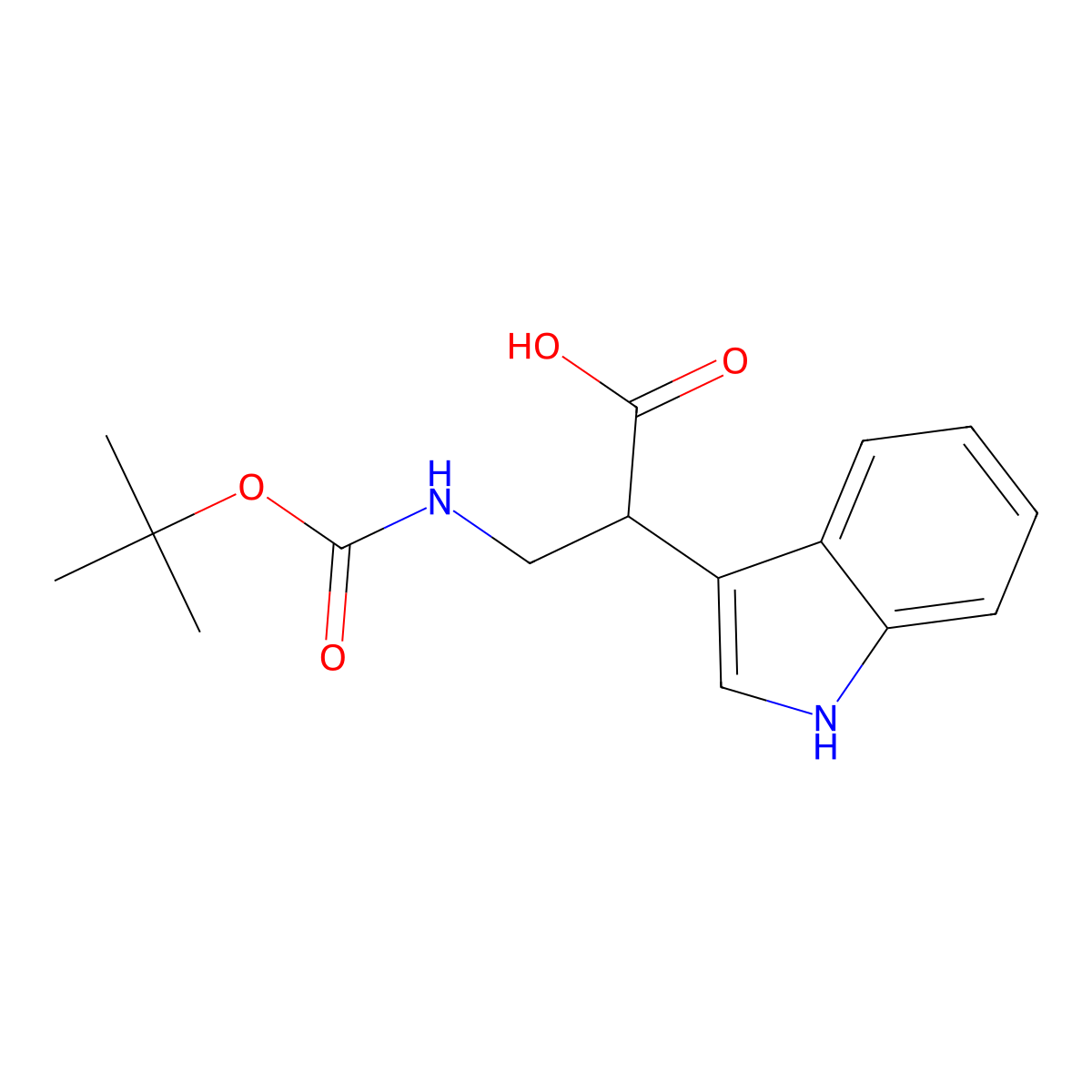3-{[(tert-butoxy)carbonyl]amino}-2-(1H-indol-3-yl)propanoic acid molecular structure, CAS 110317-36-7