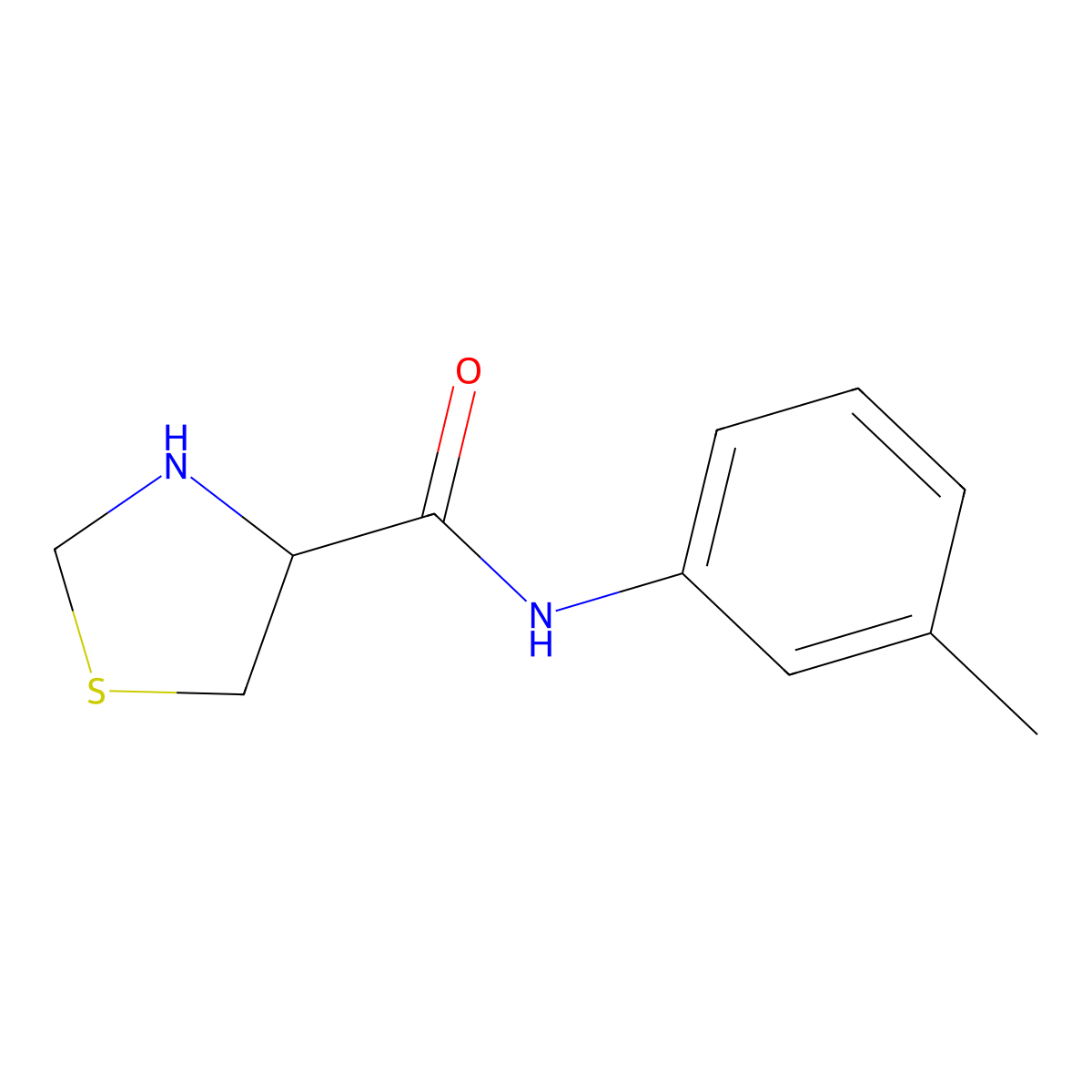 N-(3-methylphenyl)-1,3-thiazolidine-4-carboxamide molecular structure, CAS 1103187-60-5