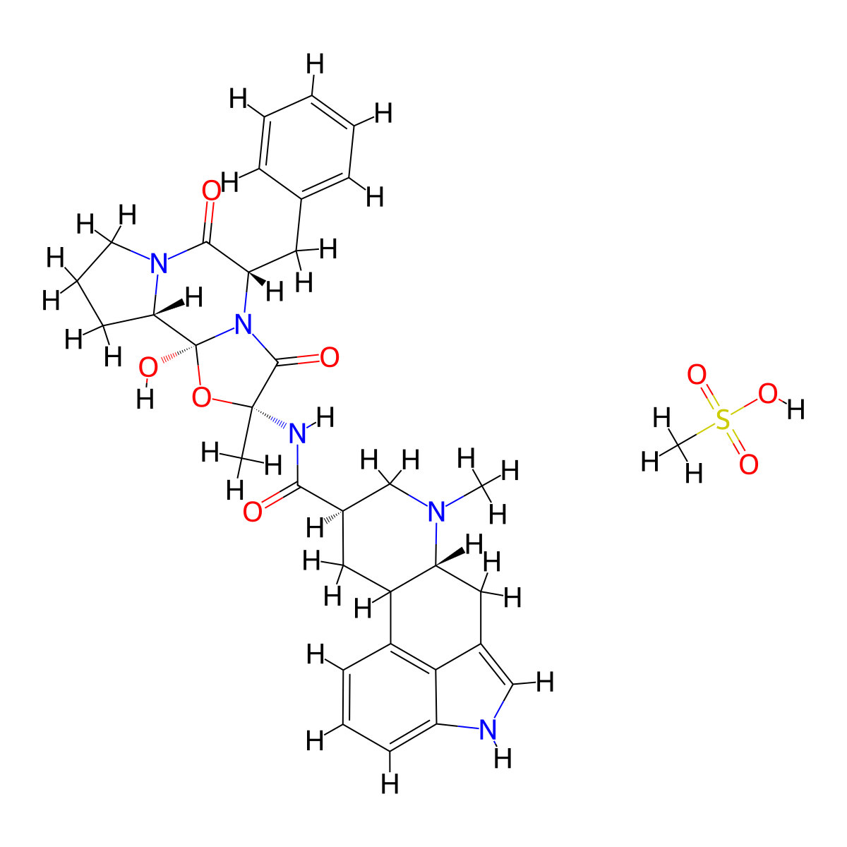 Dihydroergotoxine molecular structure, CAS 11032-41-0