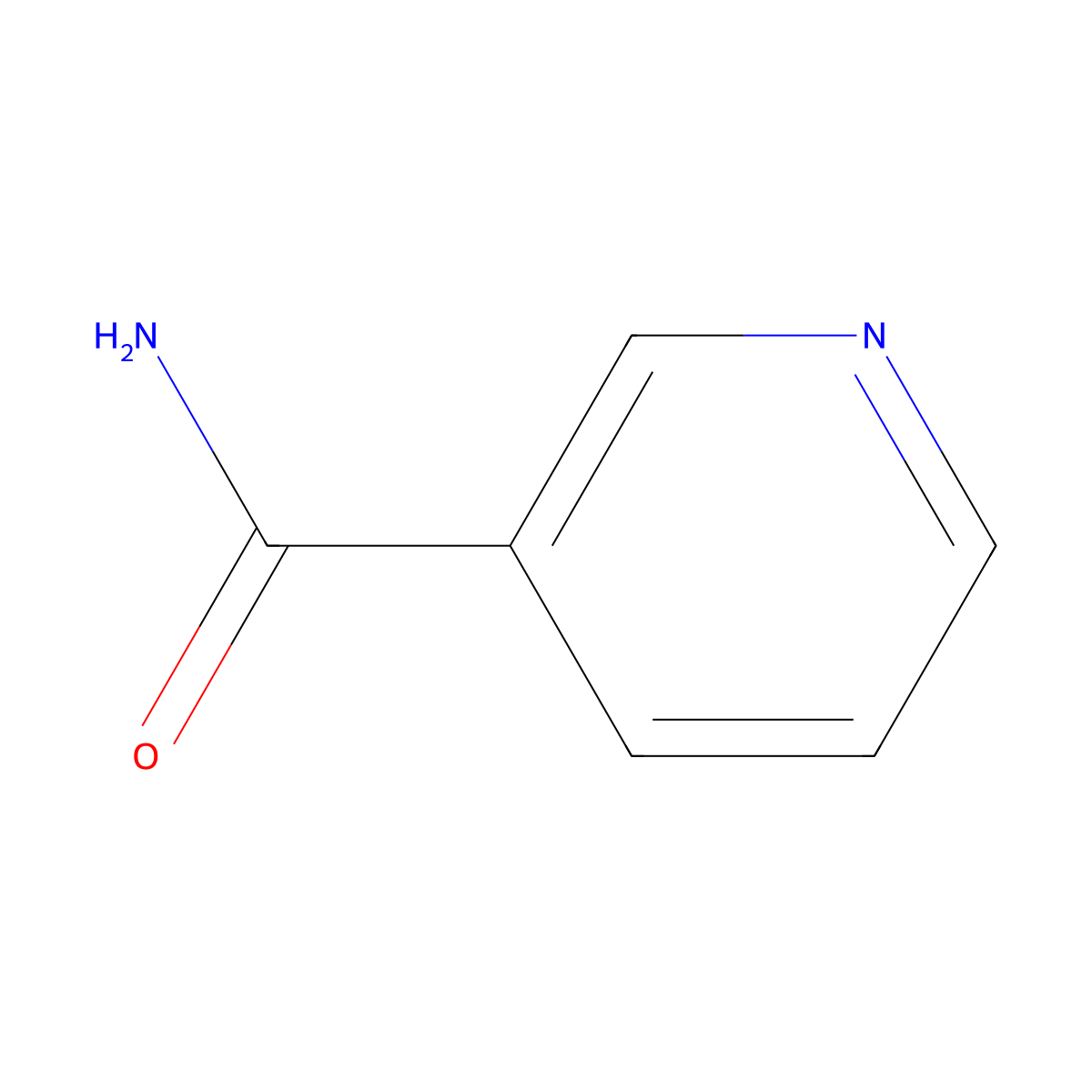 Nicotinamide molecular structure, CAS 11032-50-1
