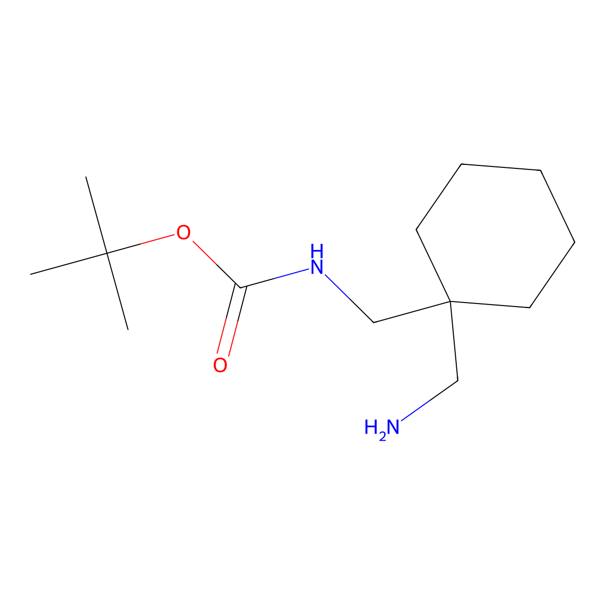 tert-butyl N-((1-(aminomethyl)cyclohexyl)methyl)carbamate molecular structure, CAS 1103205-41-9