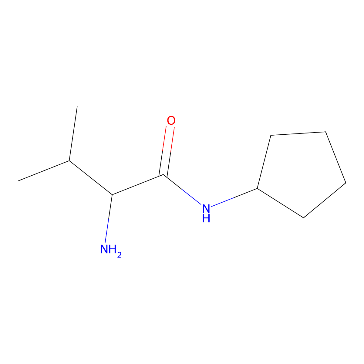 2-amino-N-cyclopentyl-3-methylbutanamide molecular structure, CAS 1103225-85-9