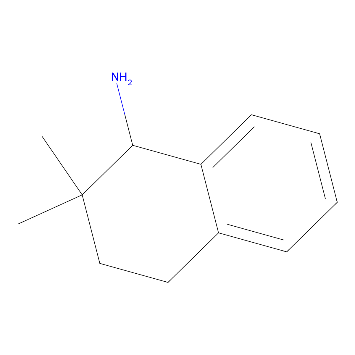 2,2-Dimethyl-1,2,3,4-tetrahydronaphthalen-1-amine molecular structure, CAS 110324-26-0