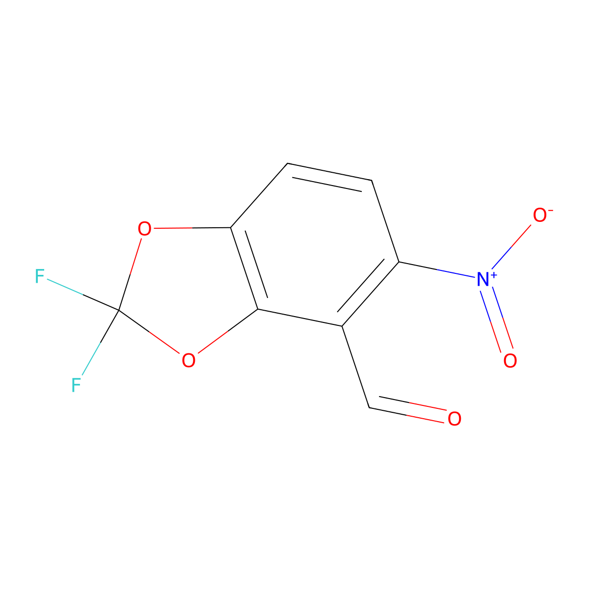2,2-Difluoro-5-nitro-1,3-dioxaindane-4-carbaldehyde molecular structure, CAS 1103246-94-1
