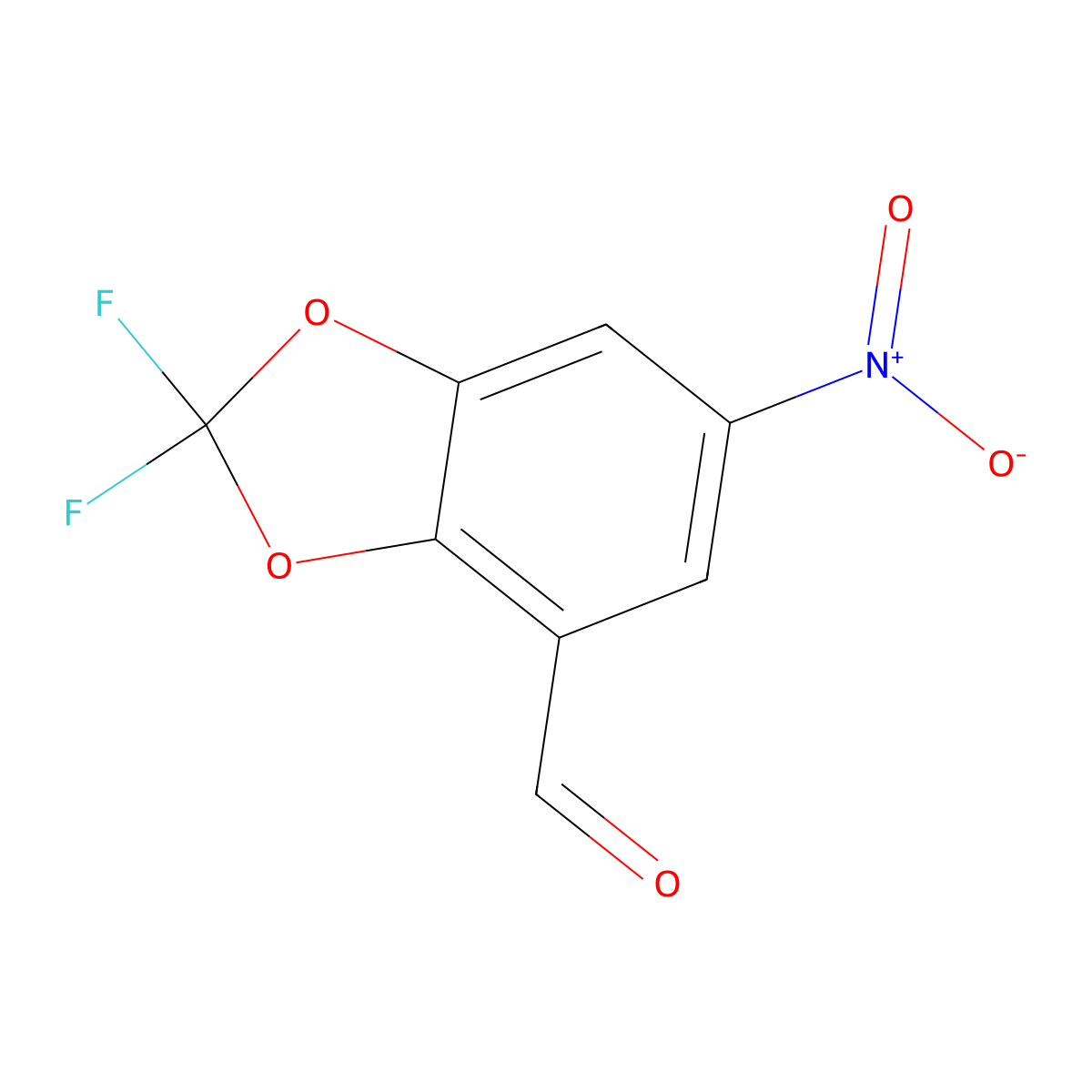 2,2-Difluoro-6-nitro-1,3-dioxaindane-4-carbaldehyde molecular structure, CAS 1103246-95-2