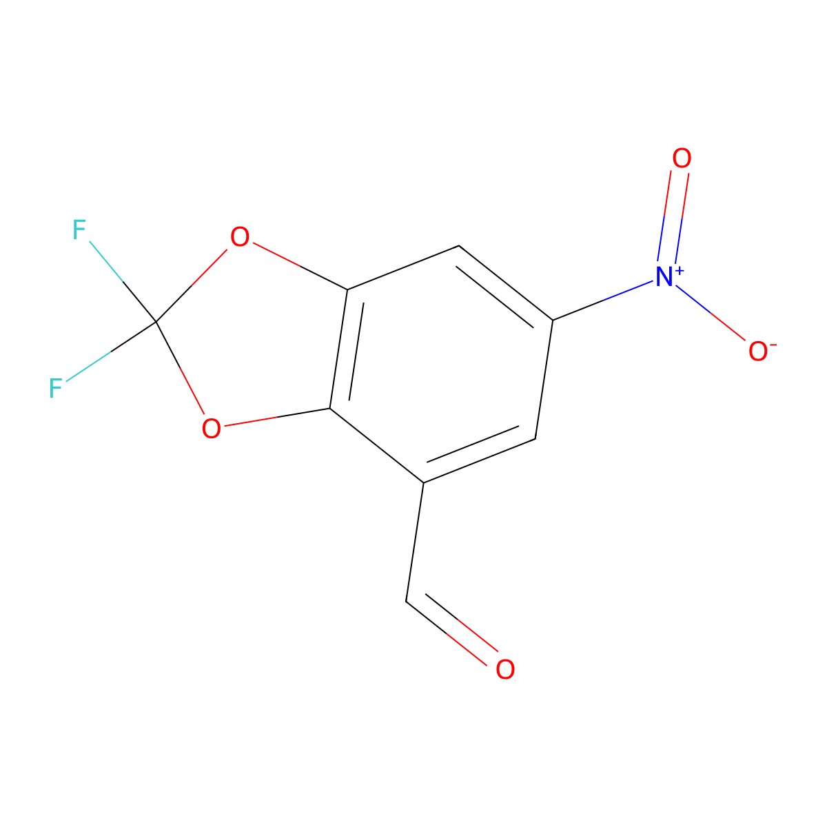 2,2-Difluoro-6-nitro-1,3-dioxaindane-4-carbaldehyde molecular structure, CAS 1103246-95-2