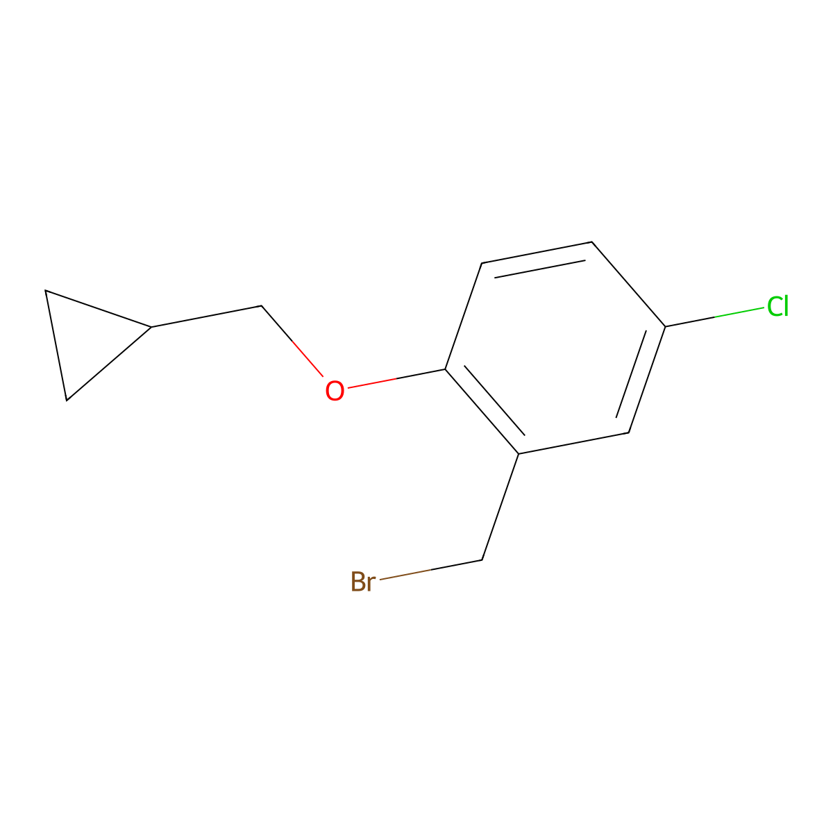 2-(Bromomethyl)-4-chloro-1-(cyclopropylmethoxy)benzene molecular structure, CAS 1103261-00-2