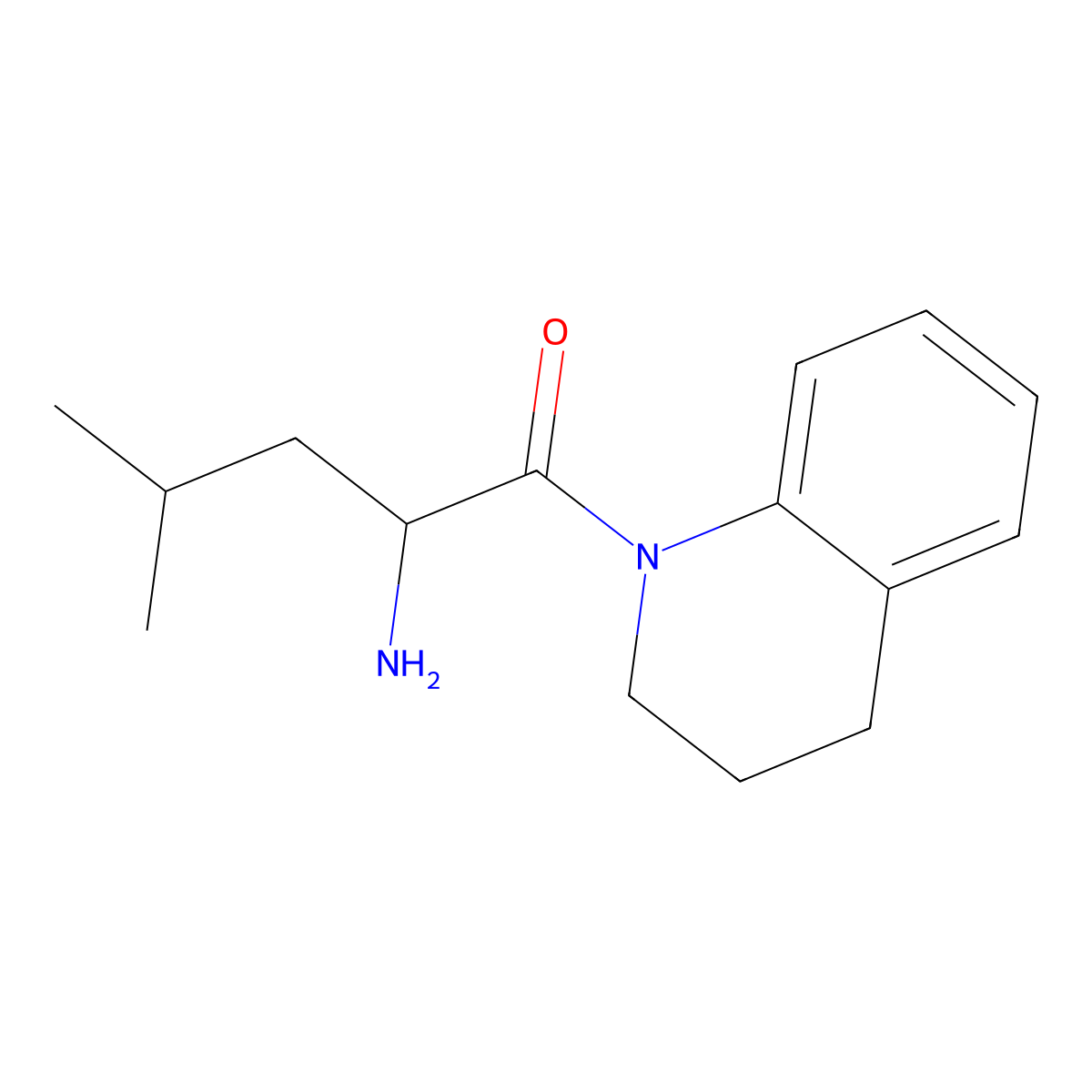 2-Amino-4-methyl-1-(1,2,3,4-tetrahydroquinolin-1-yl)pentan-1-one molecular structure, CAS 1103267-02-2