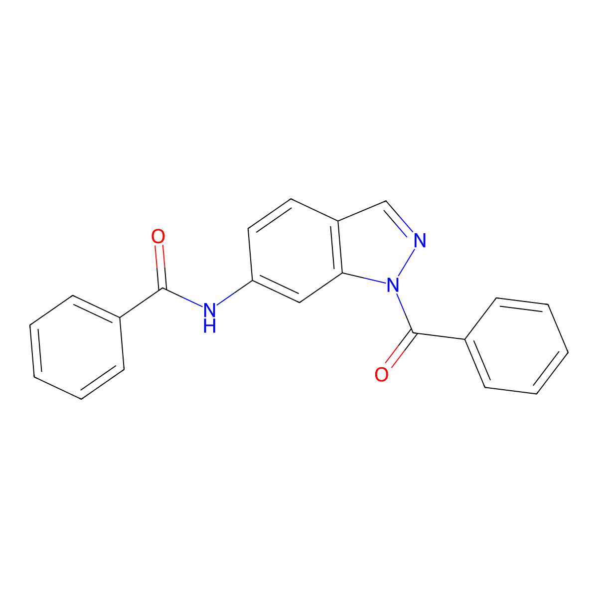 Benzamide, N-(1-benzoyl-1H-indazol-6-yl)- molecular structure, CAS 110327-55-4