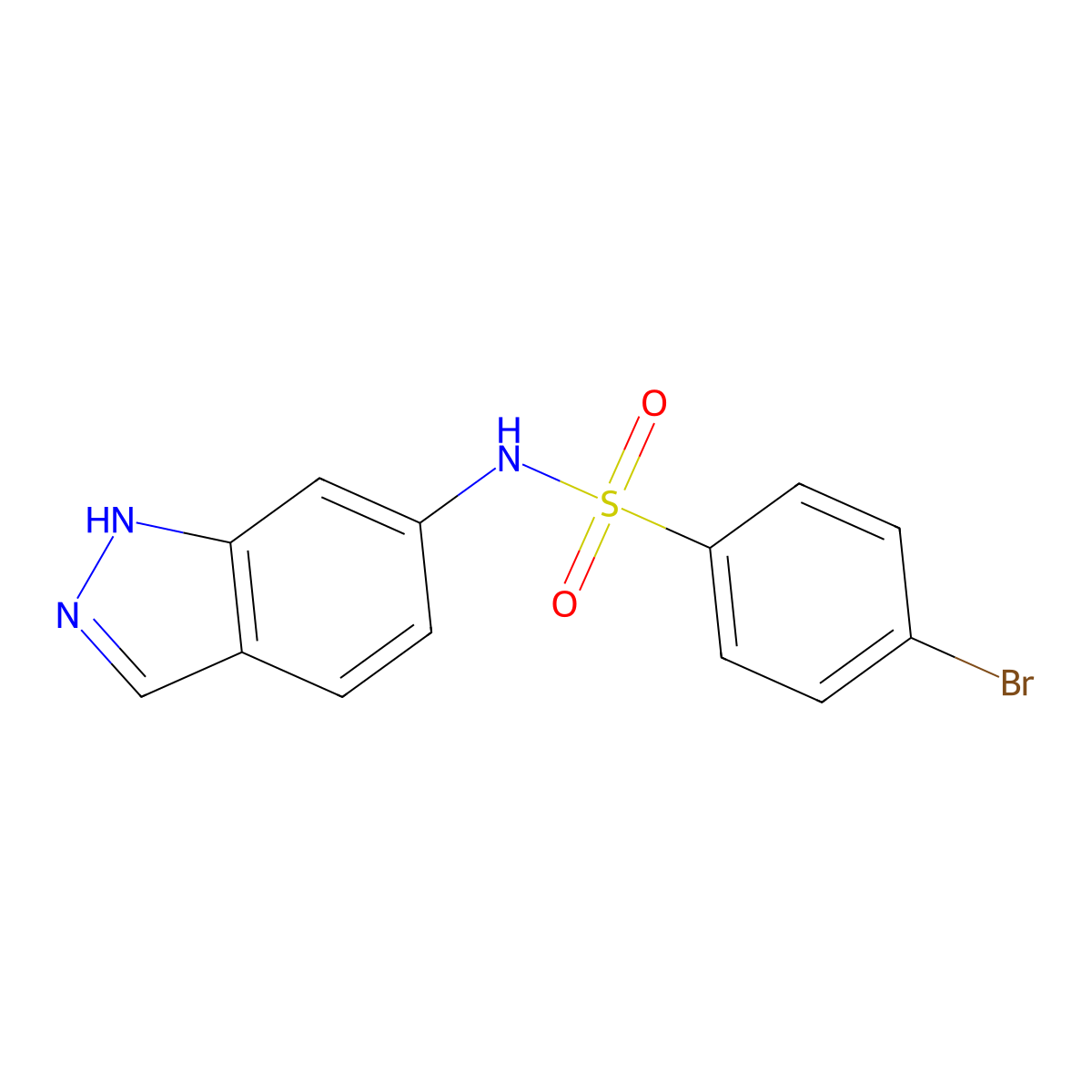 4-bromo-N-(1H-indazol-6-yl)benzenesulfonamide molecular structure, CAS 110327-60-1