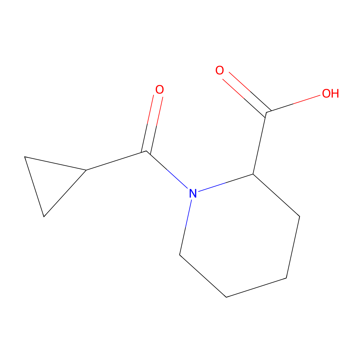 1-(Cyclopropylcarbonyl)-2-piperidinecarboxylic acid molecular structure, CAS 1103277-37-7