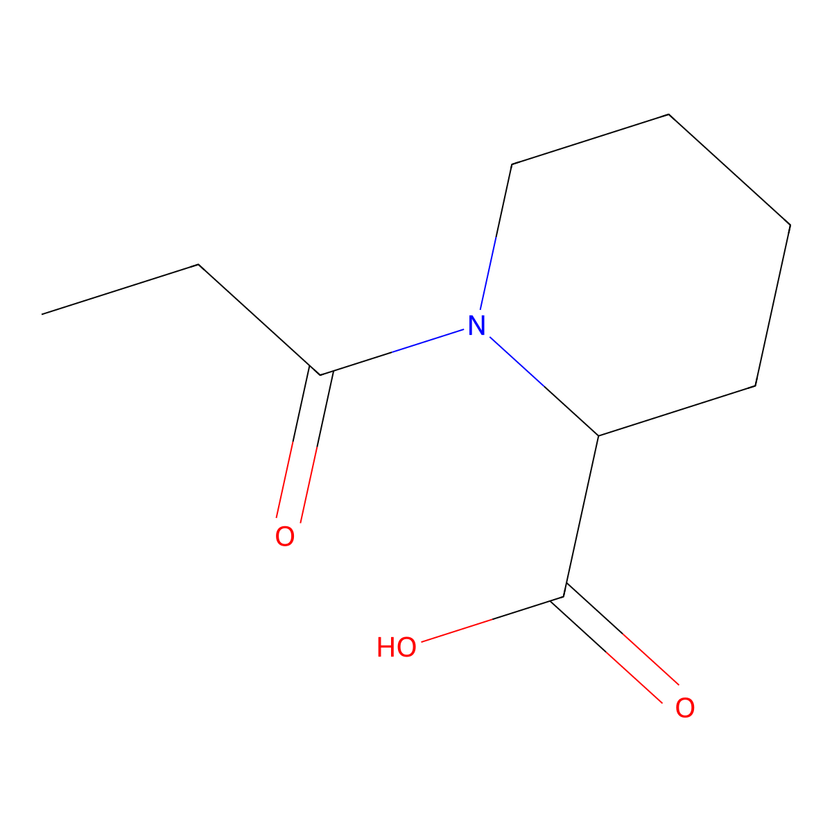 1-Propanoylpiperidine-2-carboxylic acid molecular structure, CAS 1103289-56-0