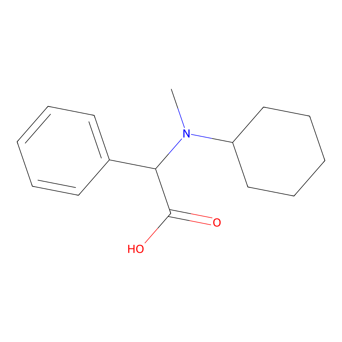 2-(Cyclohexyl(methyl)amino)-2-phenylacetic acid molecular structure, CAS 1103292-29-0