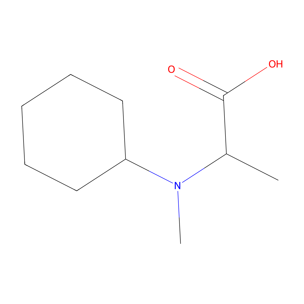 N-cyclohexyl-N-methylalanine molecular structure, CAS 1103295-14-2