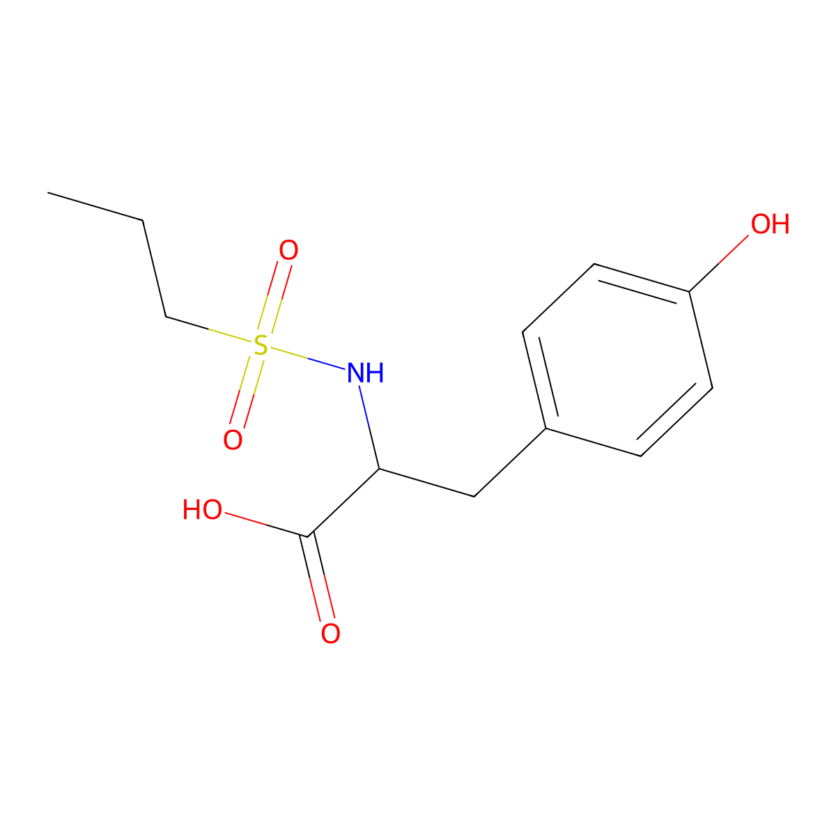 N-(Propylsulfonyl)-L-tyrosine molecular structure, CAS 1103300-75-9
