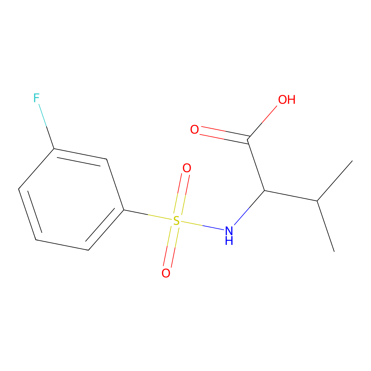 ((3-Fluorophenyl)sulfonyl)valine molecular structure, CAS 1103303-26-9