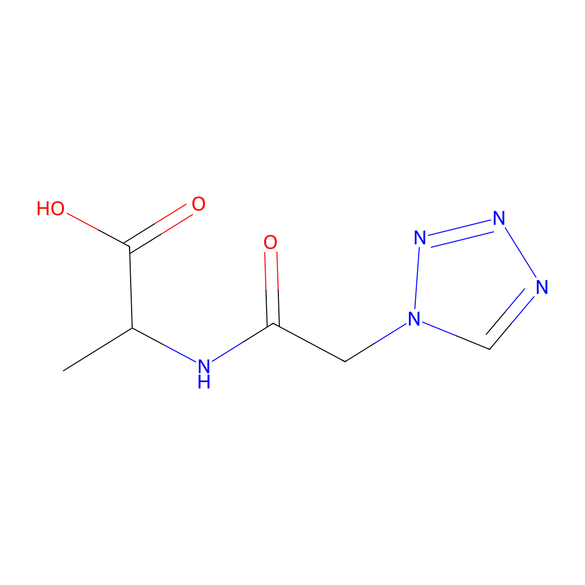 (2S)-2-[2-(1H-1,2,3,4-tetrazol-1-yl)acetamido]propanoic acid molecular structure, CAS 1103316-49-9