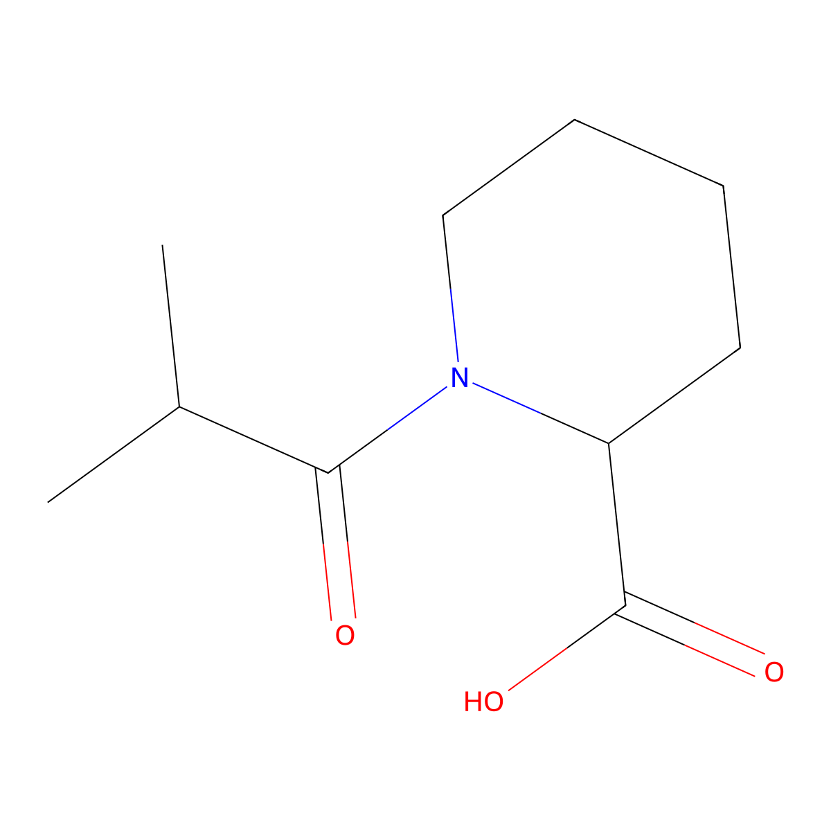 1-(2-Methylpropanoyl)piperidine-2-carboxylic acid molecular structure, CAS 1103336-91-9