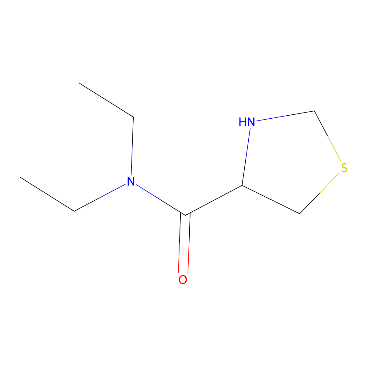 N,N-diethyl-1,3-thiazolidine-4-carboxamide molecular structure, CAS 1103341-70-3