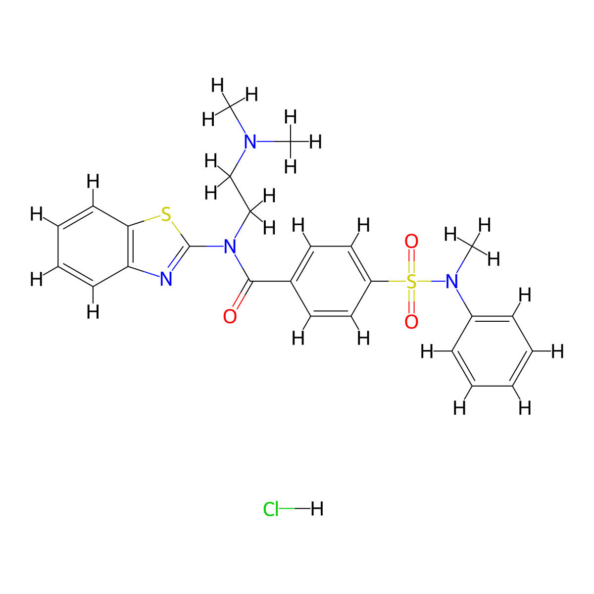 N-(benzo[d]thiazol-2-yl)-N-(2-(dimethylamino)ethyl)-4-(N-methyl-N-phenylsulfamoyl)benzamide hydrochloride molecular structure, CAS 1103350-11-3
