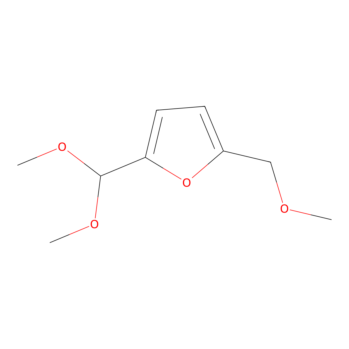 2-(Dimethoxymethyl)-5-(methoxymethyl)furan molecular structure, CAS 110339-34-9